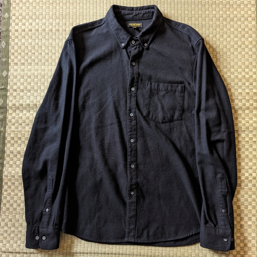 Huckberry Flint and Tinder Texas Moleskin Button Down Shirt Jacket Black Mens XL